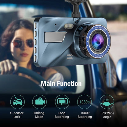 Wireless Front and Rear Dash Cam with Night Vision and 4 Inch Screen