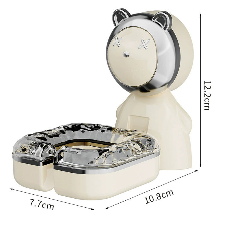 Bear-Themed Wall-Mounted Hair Dryer Holder – Strong Suction Cup & Multi-Functional Storage Rack