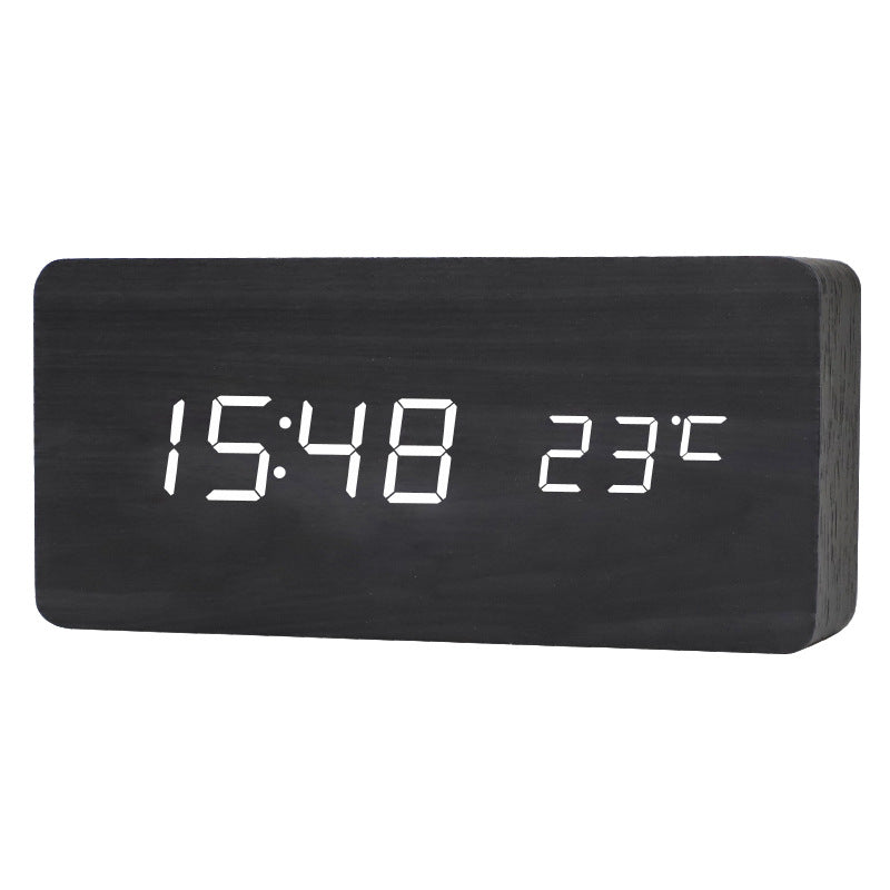 Digital LED Alarm Clock With Voice Control USB Rechargeable Smart Display