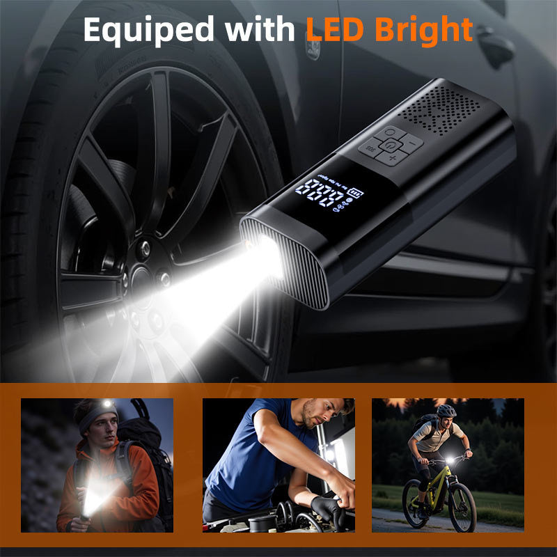 Wireless Portable Tire Inflator with Digital Display and LED Light