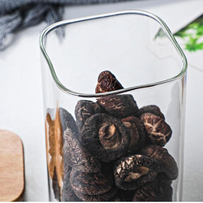 Minimalist Bamboo Lid Glass Storage Jar