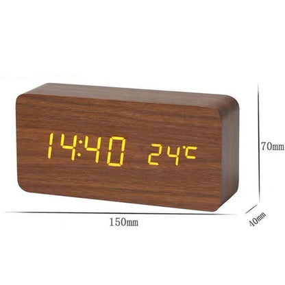 Digital LED Alarm Clock With Voice Control USB Rechargeable Smart Display