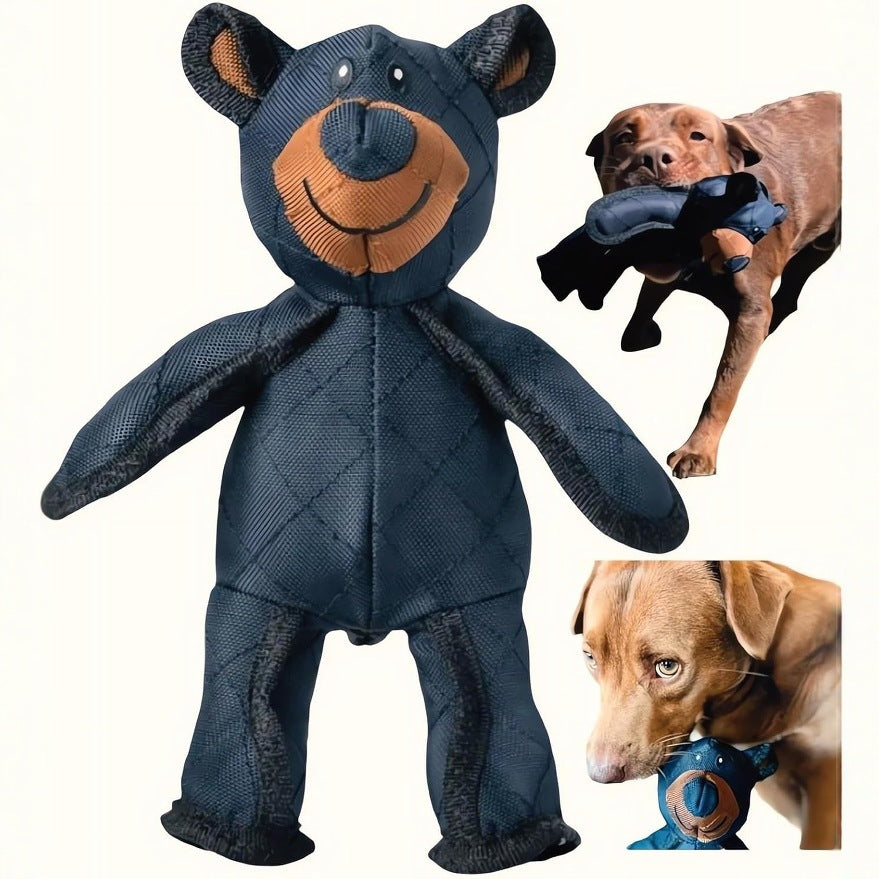 Durable Plush Dog Toy Bear with Reinforced Seams and Squeaker