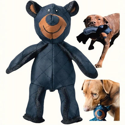 Durable Plush Dog Toy Bear with Reinforced Seams and Squeaker