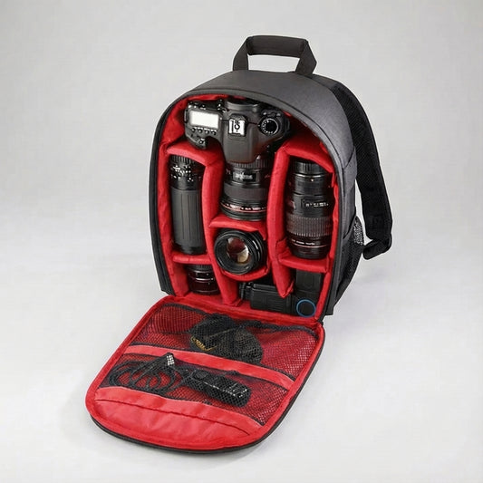 Waterproof Nylon Camera Backpack with Padded Compartments