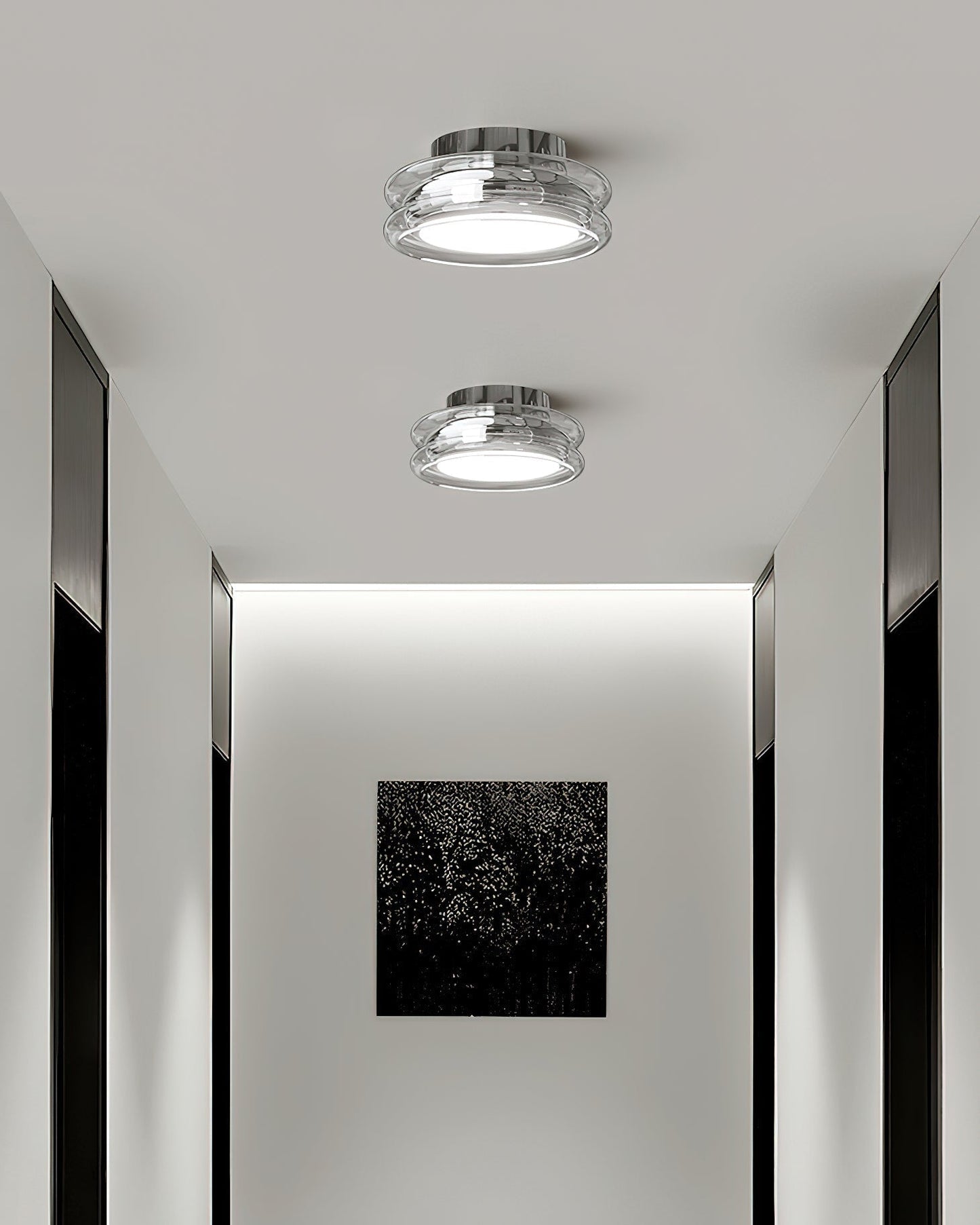 Minimalist Chrome Glass Ceiling Light