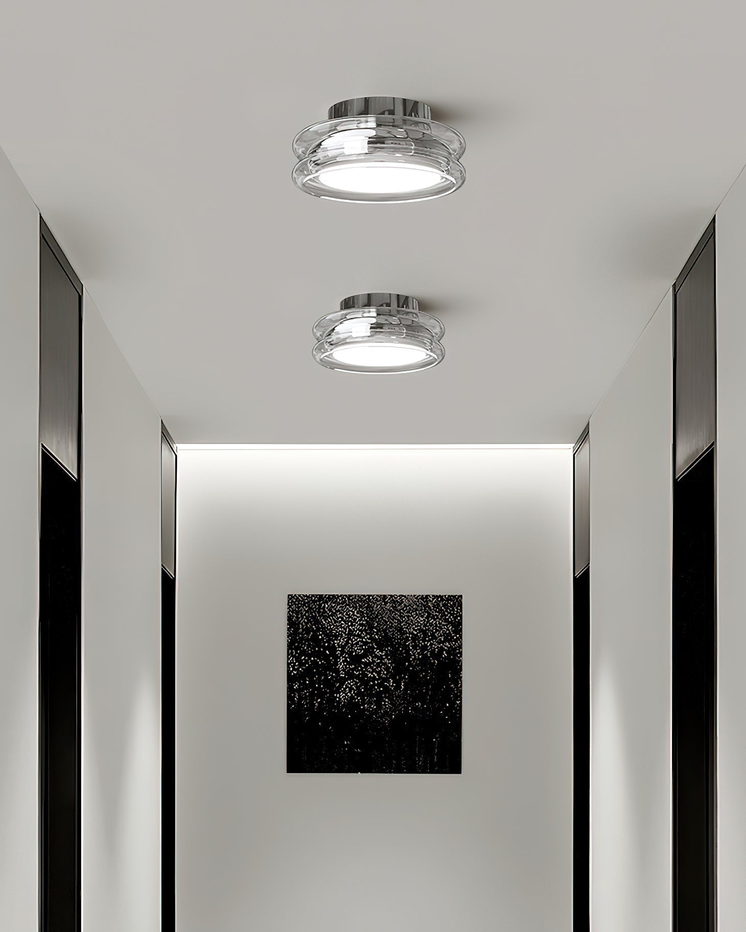 Minimalist Chrome Glass Ceiling Light