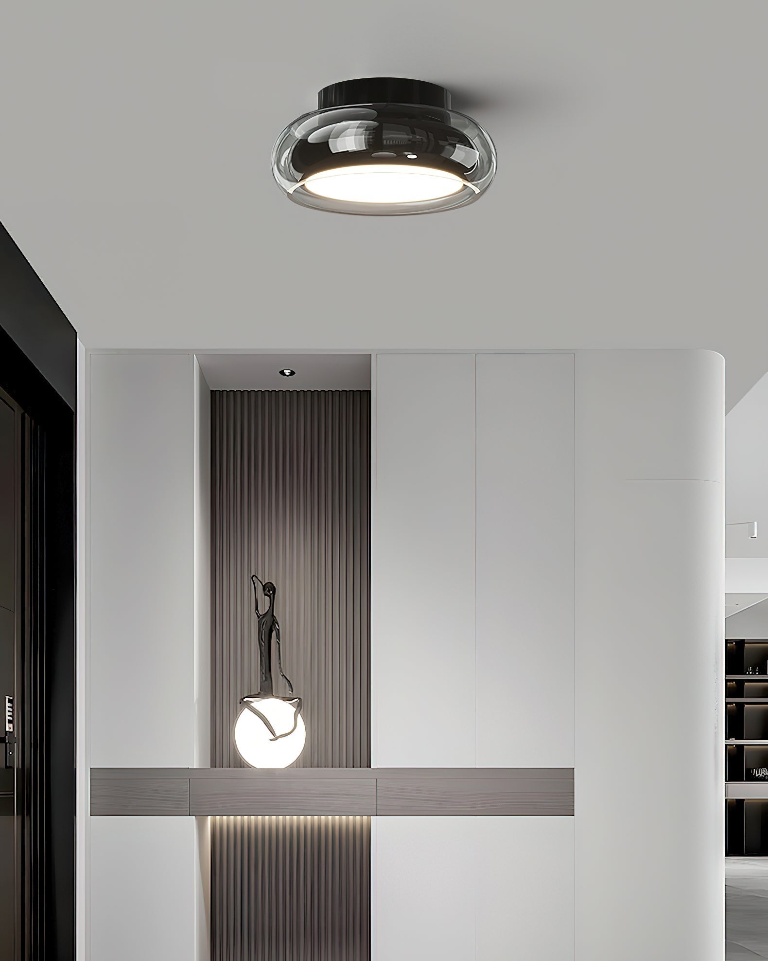 Minimalist Chrome Glass Ceiling Light