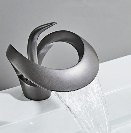 Modern Curved Metal Bathroom Faucet