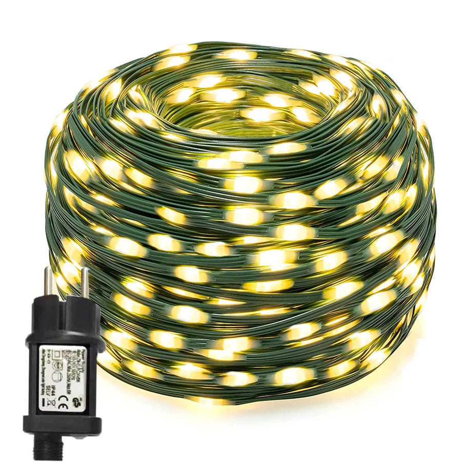 Warm LED Outdoor String Lights for Garden Patio Christmas Decor