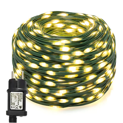 Warm LED Outdoor String Lights for Garden Patio Christmas Decor