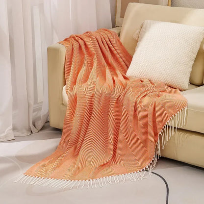 Nordic Striped Cotton Throw Blanket