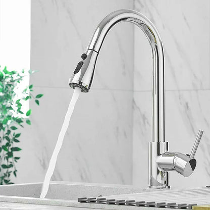 High-Arc Kitchen Faucet With Pull-Out Sprayer For Flexible Cleaning