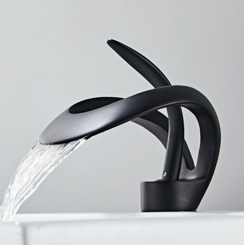 Modern Curved Metal Bathroom Faucet
