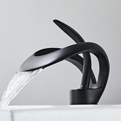 Modern Curved Metal Bathroom Faucet