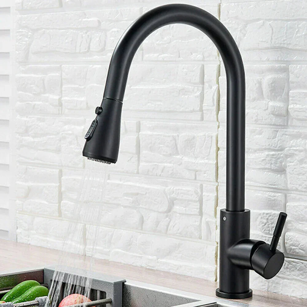 High-Arc Kitchen Faucet With Pull-Out Sprayer For Flexible Cleaning