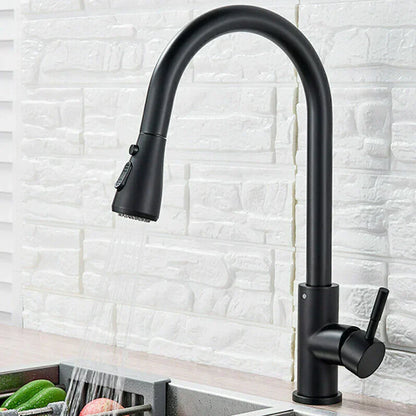 High-Arc Kitchen Faucet With Pull-Out Sprayer For Flexible Cleaning