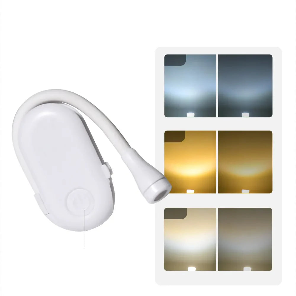 Flexible LED Clip-On Reading Light with Gooseneck