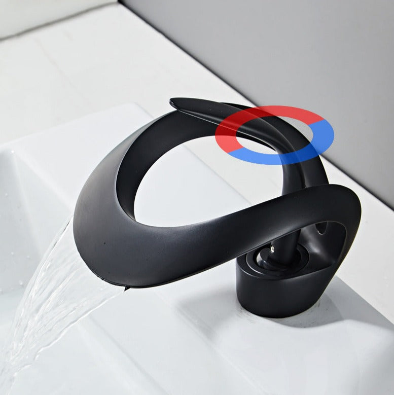 Modern Curved Metal Bathroom Faucet