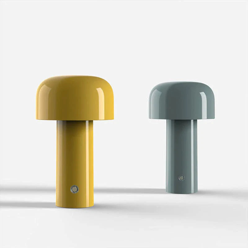 Glossy Yellow Mushroom Table Lamp with Touch Control