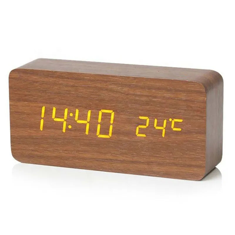 Minimalist Wooden LED Digital Clock