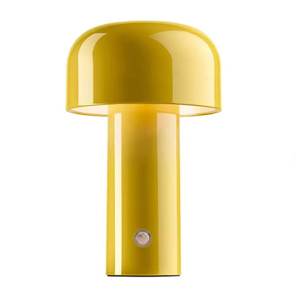 Glossy Yellow Mushroom Table Lamp with Touch Control