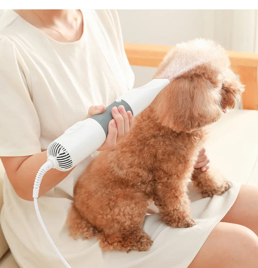 Dog Hair Dryer 3-in-1 Grooming Brush with Adjustable Heat Settings