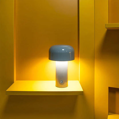 Glossy Yellow Mushroom Table Lamp with Touch Control