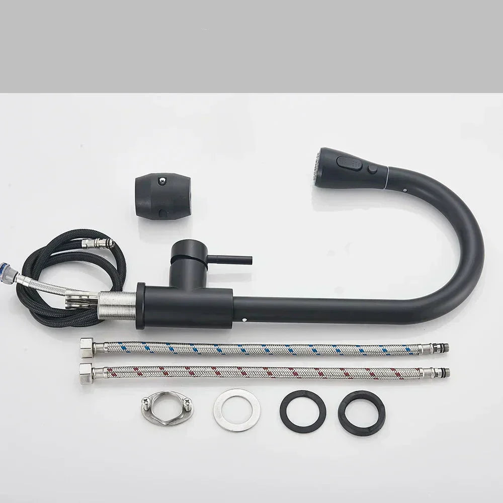 High-Arc Kitchen Faucet With Pull-Out Sprayer For Flexible Cleaning