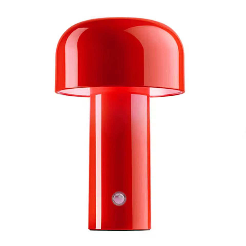 Glossy Yellow Mushroom Table Lamp with Touch Control