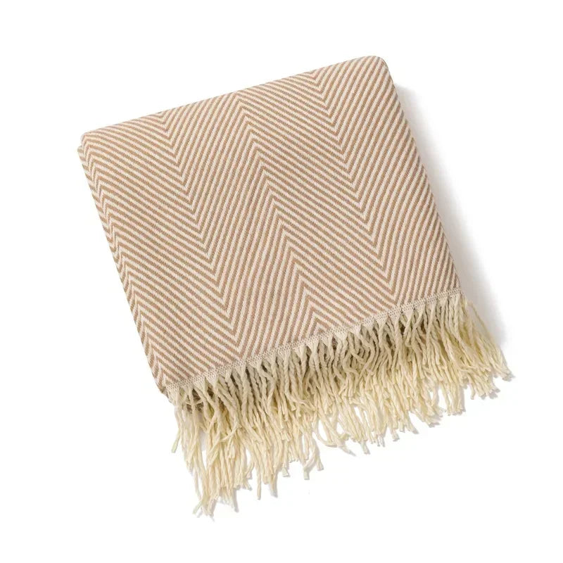 Nordic Striped Cotton Throw Blanket