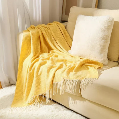 Nordic Striped Cotton Throw Blanket