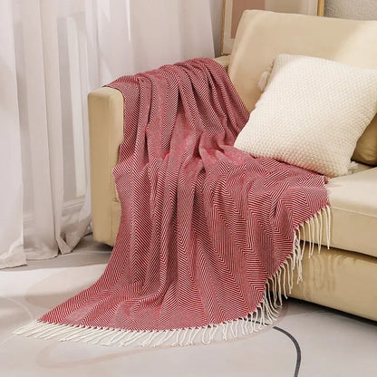Nordic Striped Cotton Throw Blanket