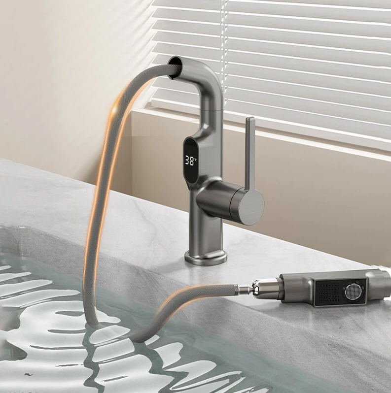 Digital Display Chrome Kitchen Faucet