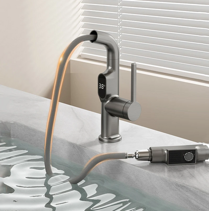 Digital Display Chrome Kitchen Faucet