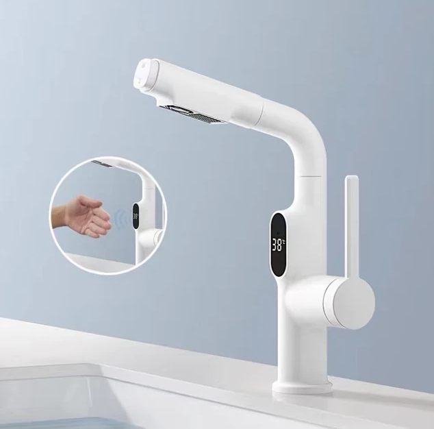 Digital Display Chrome Kitchen Faucet