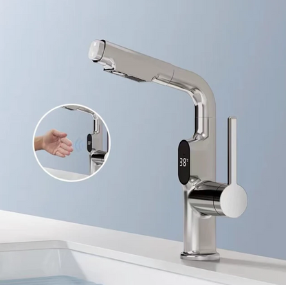 Digital Display Chrome Kitchen Faucet