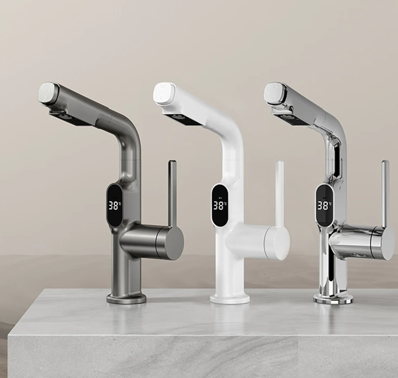Digital Display Chrome Kitchen Faucet