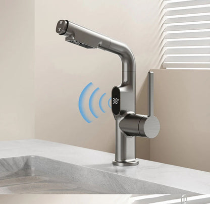 Digital Display Chrome Kitchen Faucet