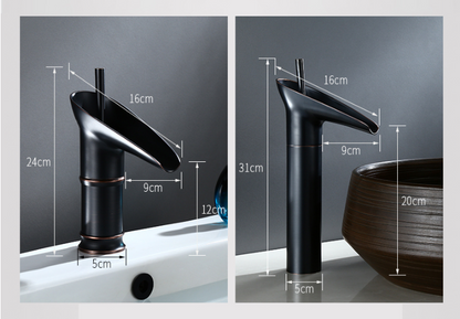 Modern Brushed Brass Waterfall Bathroom Faucet