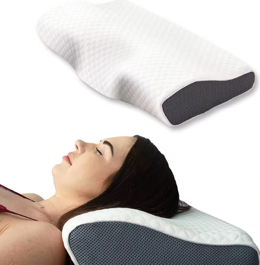 Ergonomic Sleep Pillow for Side Back Stomach Sleepers with Snoring Relief