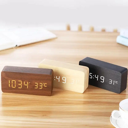 Minimalist Wooden LED Digital Clock