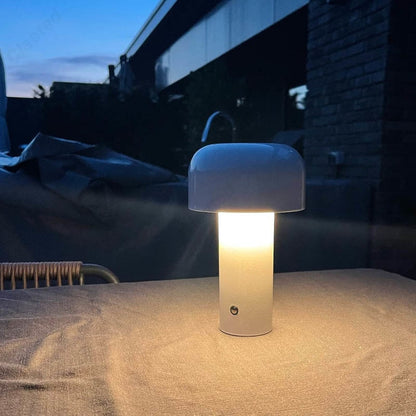 Glossy Yellow Mushroom Table Lamp with Touch Control