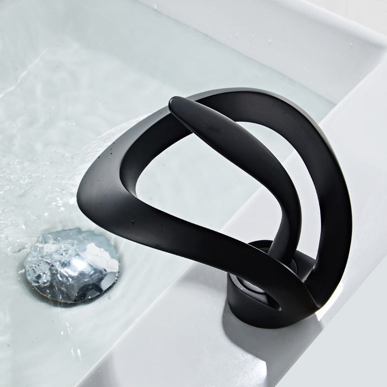 Modern Curved Metal Bathroom Faucet
