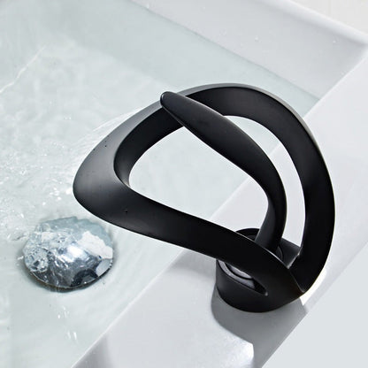 Modern Curved Metal Bathroom Faucet