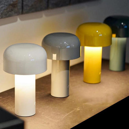 Glossy Yellow Mushroom Table Lamp with Touch Control