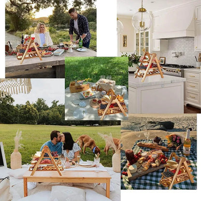 Rustic Wooden Tiered Serving Tray