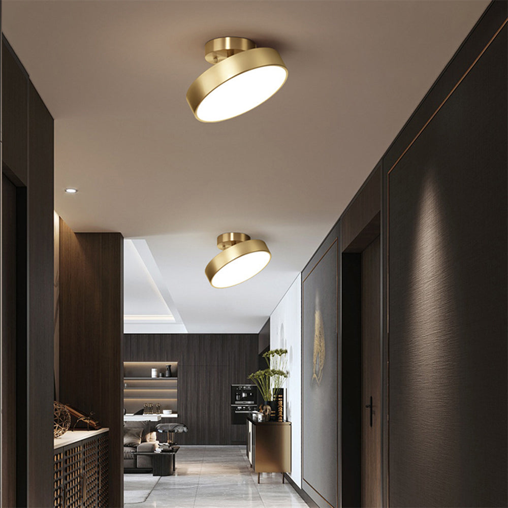 Minimalist Brushed Gold Ceiling Light