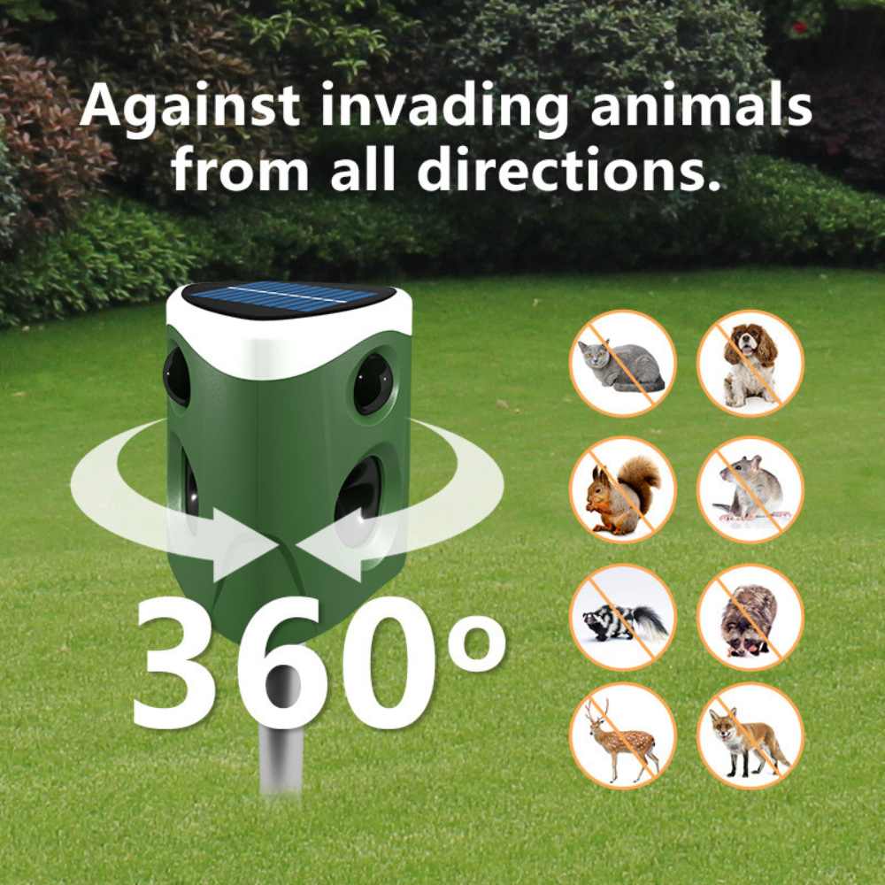 360° Ultrasonic Animal Repellent 3-in-1 Cat Rodent Pest Deterrent