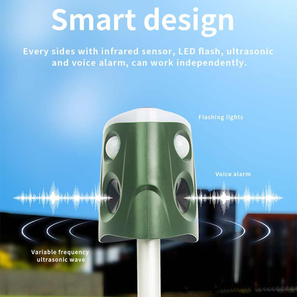 360° Ultrasonic Animal Repellent 3-in-1 Cat Rodent Pest Deterrent